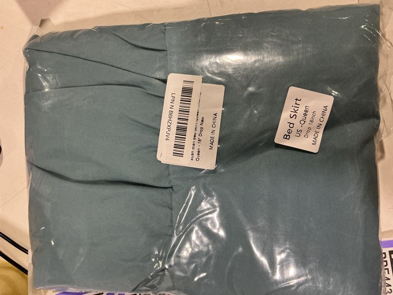 Condition photo showing New/Like New for Bed Skirt Queen Size Ruffled Bed Skirts with Split Corners, 18 Inch Drop Dust Ruffle Bed Skirt with Platform, Teal Blue, Queen - 18" Drop Teal Blue 18''Queen