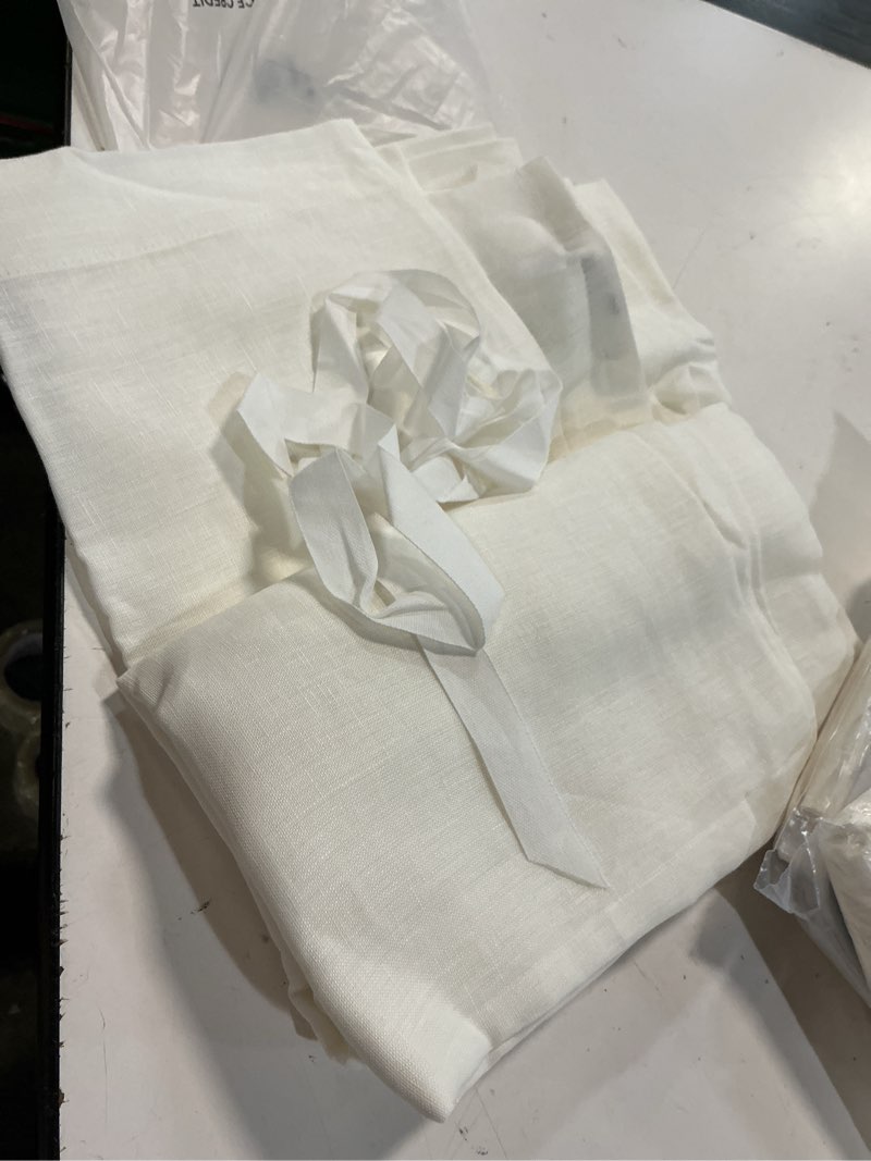 Condition photo showing Good Condition for european linen shower curtain, one size, white