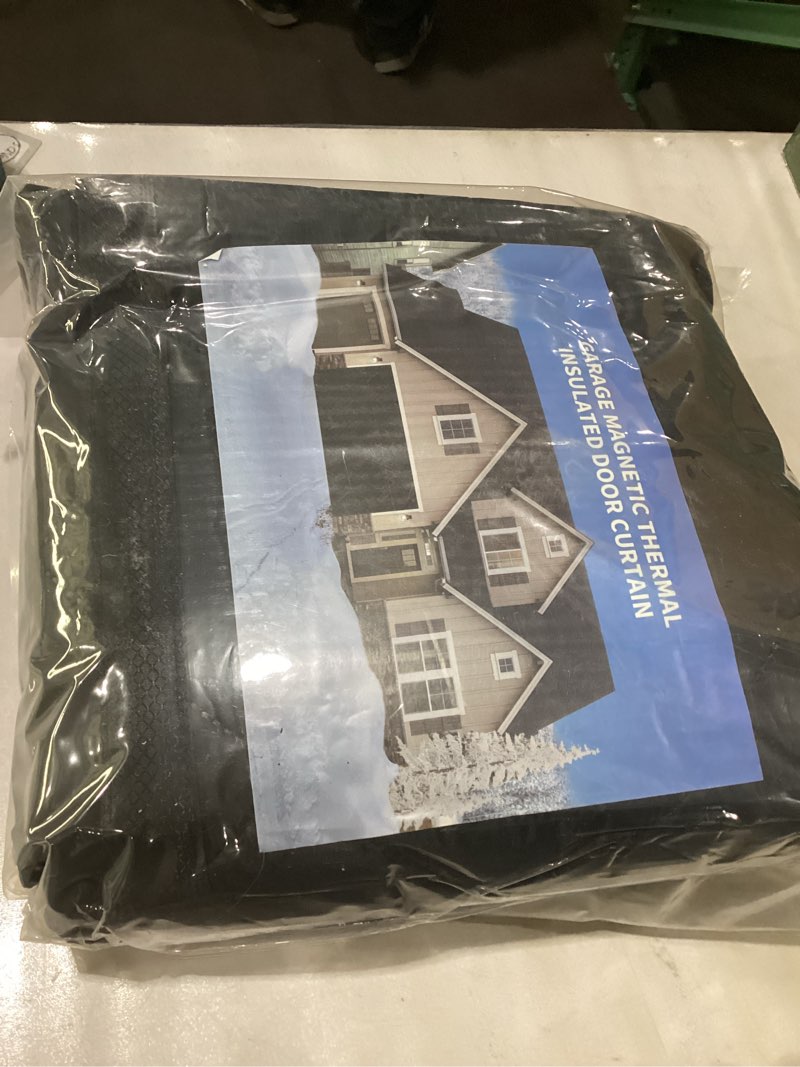 Condition photo showing Good Condition for Garage Door Screen for Winter?Garage Door Insulation Kit?Magnetic Thermal Insulated Door Curtain, Garage Insulated Door Curtain ? Weatherproof, Windproof, Soundproof(8 * 7Ft) 8*7FT Black