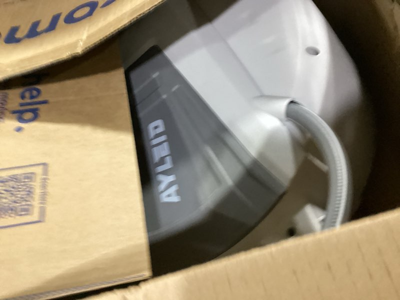 Condition photo showing As Is for ayleid retractable garden hose reel,1/2 in x 100 ft wall mounted hose reel, with 9- function sprayer nozzle, any length lock/slow return system/wall mounted/180°swivel bracket (gray) 100ft light gray