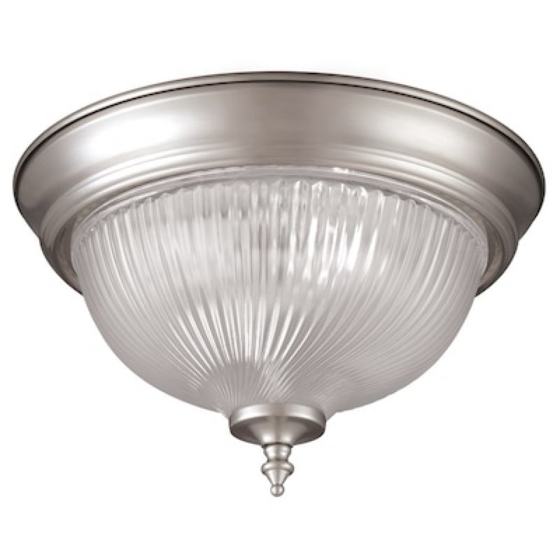 project source 11-in brushed nickel indoor 1 -light flush mount light with ribbed glass