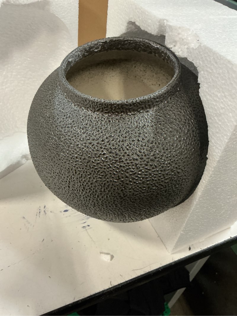 Condition photo showing Good Condition for rustic ceramic vase, 8.3" black farmhouse tall vase, vintage vases, modern terracotta decor vases for home decor, living room, entryway, table centerpieces, shelf, kitchen, housewarming gifts black 8.3in