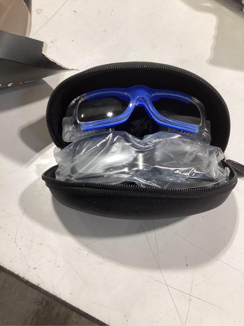 Condition photo showing Good Condition for bxyo sport goggles glasses squash & racquetball goggles basketball glasses adjustable strap resistant impact black+blue combination