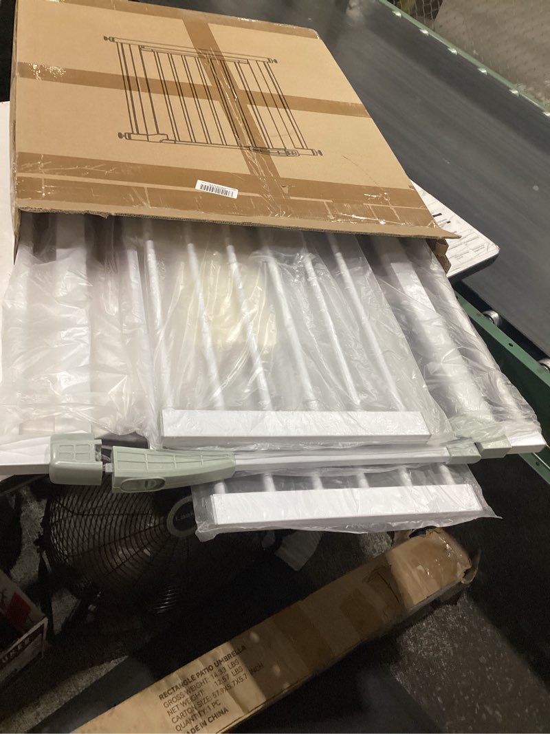 Condition photo showing Good Condition for hoyofo extra wide 57”- 59.8” baby gate for doorways pressure mount stair gates for kids or dogs with auto-close