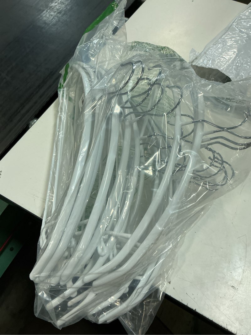 Condition photo showing Good Condition for nature smile non slip pvc coating sweater hangers,dress suit coat hangers,shoulder bump free golf t shirts clothes hangers (white color 20 pack) white 20 pack