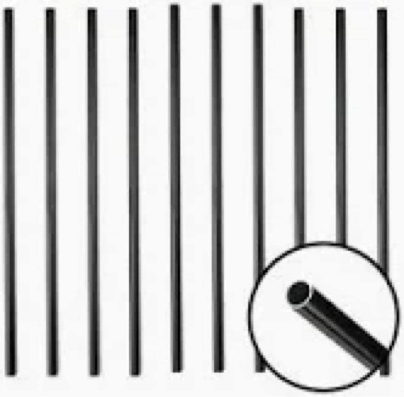 Muzata 50Pack 26" Aluminum Deck Balusters Round Black Railing