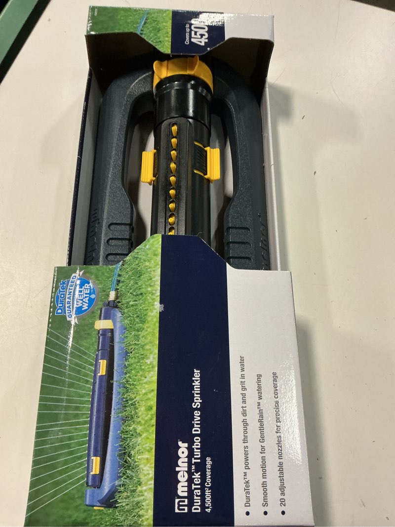 Condition photo showing Good Condition for melnor duratek 4500-sq ft oscillating sled lawn sprinkler