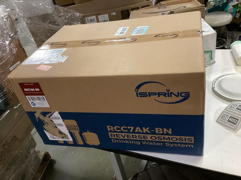 Condition photo showing New/Like New for iSpring RCC7AK, NSF Certified, 75 GPD, Alkaline 6-Stage Reverse Osmosis System, pH+ Remineralization RO Water Filter System Under Sink, Patented Top-Mounted Faucet Design for Easy Installation