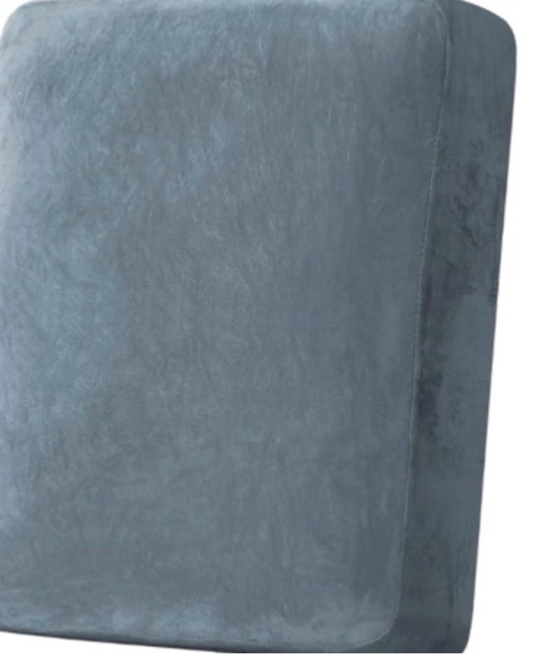 h.versailtex velvet stretch couch cushion cover plush cushion slipcover for chair cushion furniture protector seat cushion sofa cover (1 piece armchair cushion covers, stone blue)