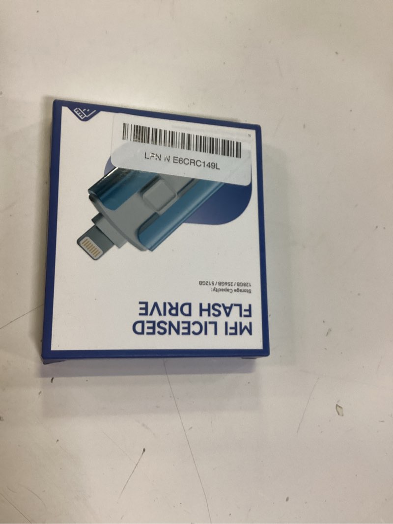 Condition photo showing New/Like New for mfi certified 256gb flash drive for iphone, 3 in 1 type-c usb memory stick thumb drive for photos videos, high speed external memory storage photo stick for iphone ipad android pc (royal blue) 256 gb royal blue