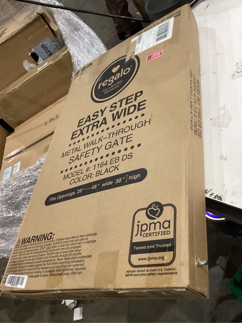 Condition photo showing New/Like New for REGALO EXTRA WIDE SAFETY GATE Black 29-49"W x 30"H