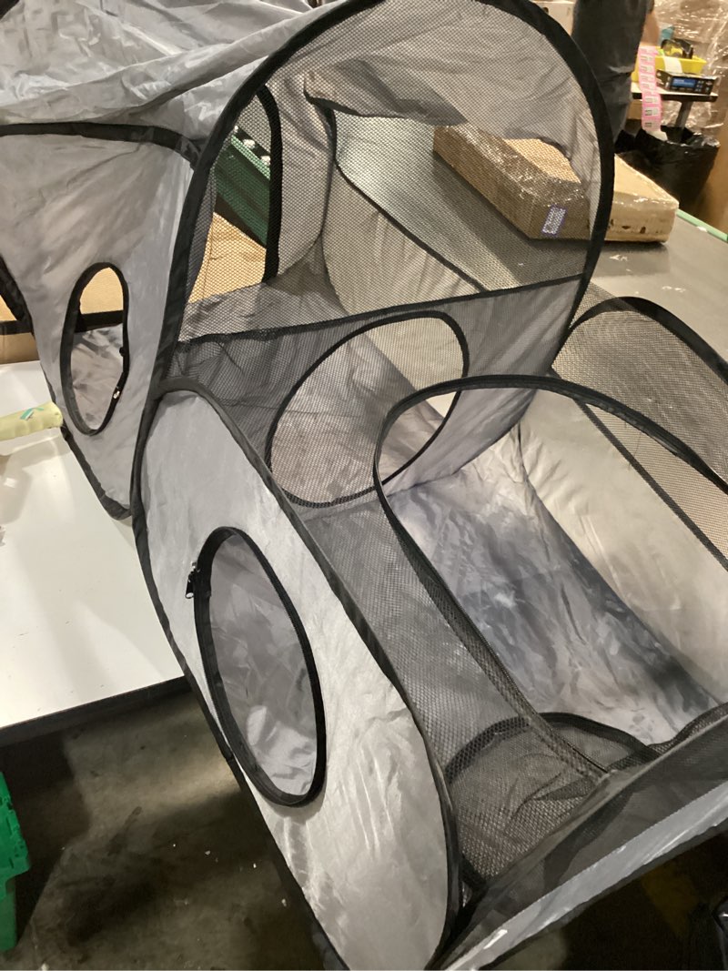 Condition photo showing As Is for Portable Cat Playpen with Surround Tunnel, 2-Linked-Enclosed Areas, Ideal Cat Tent Outdoor or Cat Playpen for Indoor Cats Enclosed.Breathable Mesh Design for Indoor & Outdoor Use