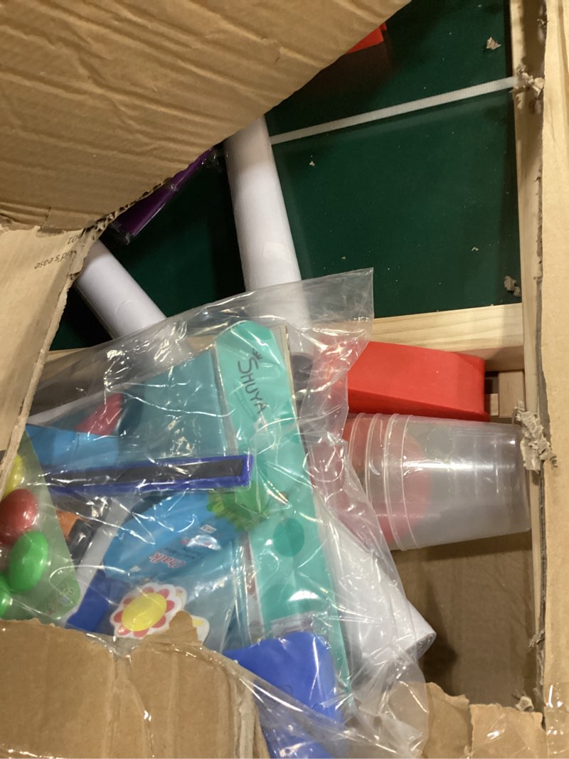 Condition photo showing Good Condition for easel for kids,adjustable wooden art easel for kids,114+ art supplies,double sided magnetic chalkboard and white board for kid,drawing and painting for aged 2-4,5-7,8-12,2 paper rolls kids easel