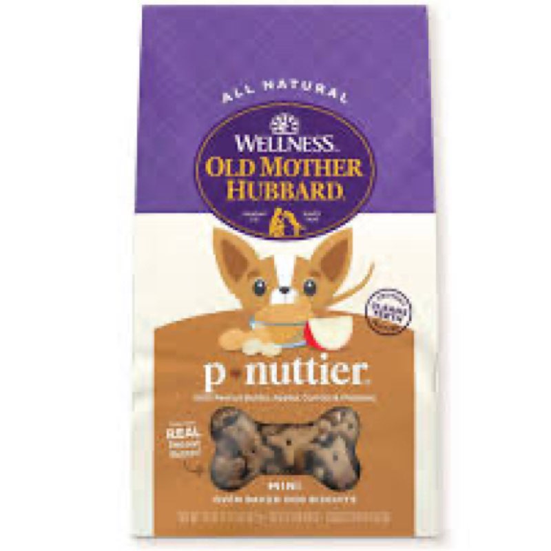 (Case of 6 Bags BBD 24/01/26). Old Mother Hubbard P-Nuttier Mini Oven Baked Biscuits Dog Treats, 20-oz