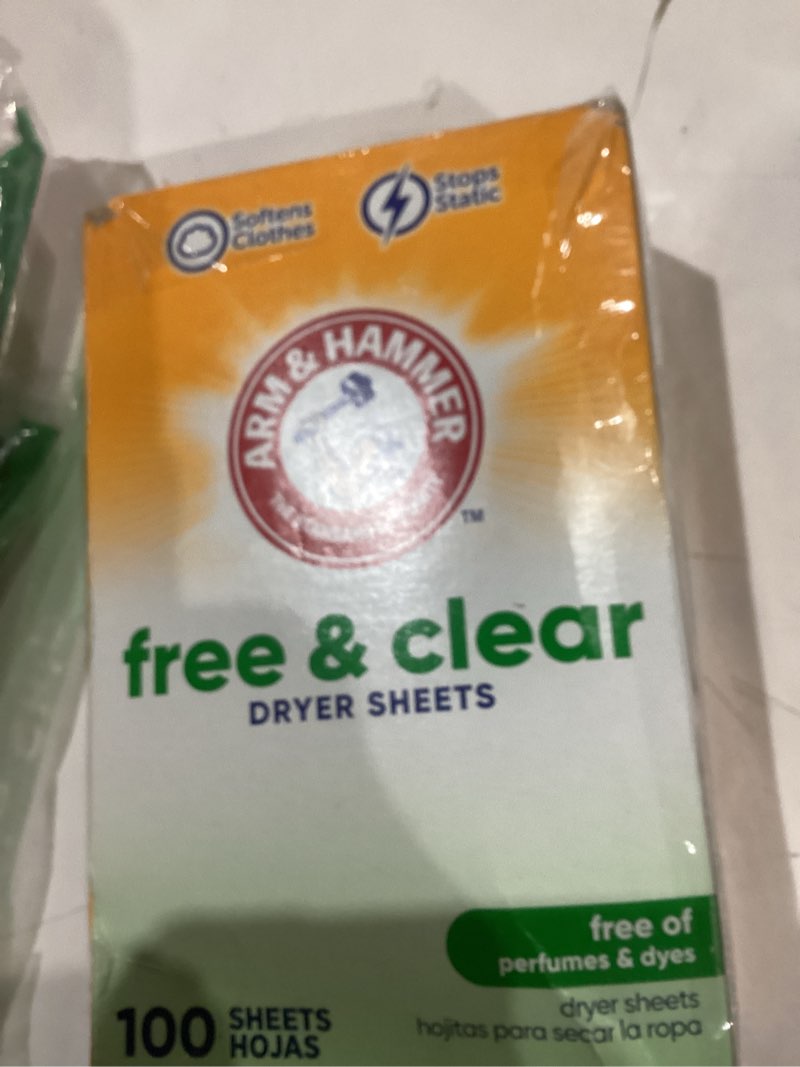 Condition photo showing Good Condition for arm & hammer fabric softener sheets, free of perfumes and dyes, 100 ct 100 count (pack of 1)