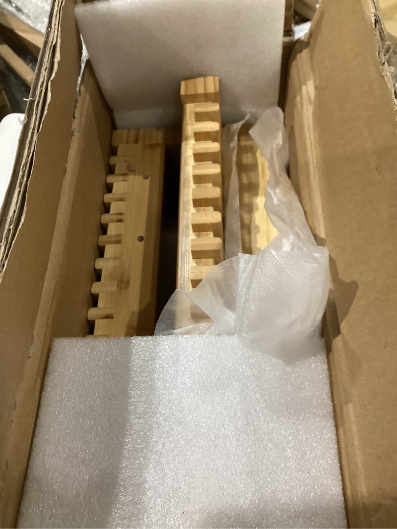 Condition photo showing Good Condition for bamboo dining bench indoor small bench entryway shoe rack bench,outdoor modern wood benches 17 inch for living room hallway bedroom bathroom nature small small nature