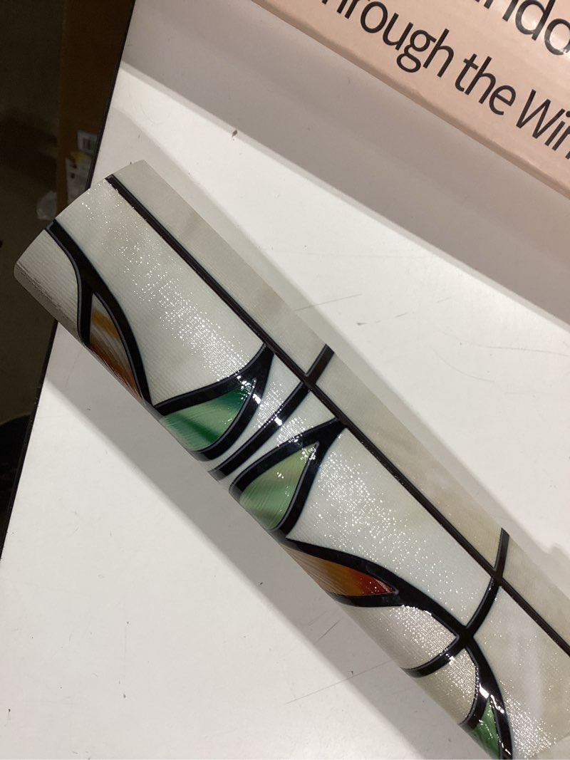 Condition photo showing Good Condition for 3D Stained Glass Window Privacy Film, Heat Control UV Blocking Static Cling Decorative Window Film for Bathroom,Front Door,Home Non Adhesive,23.6 x 35.4 inches Verdant Whispers Green Verdant Whispers 23.6 x 35.4 inches