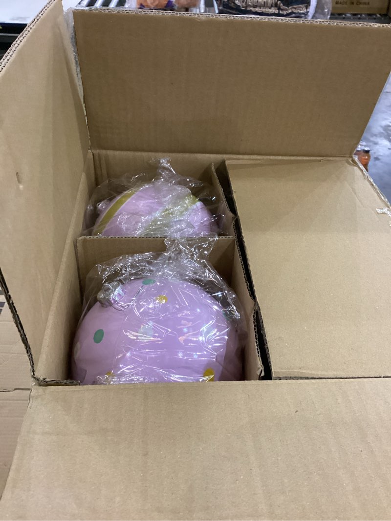 Condition photo showing New/Like New for Deekin 8 Pack Pastel Christmas Large Ball Ornaments 6 Inch Pink Candy Christmas Decor Jumbo Purple Macaron Hanging Glitter Balls Plastic Giant Oversized Ornaments for Indoor Outdoor Party Xmas Tree