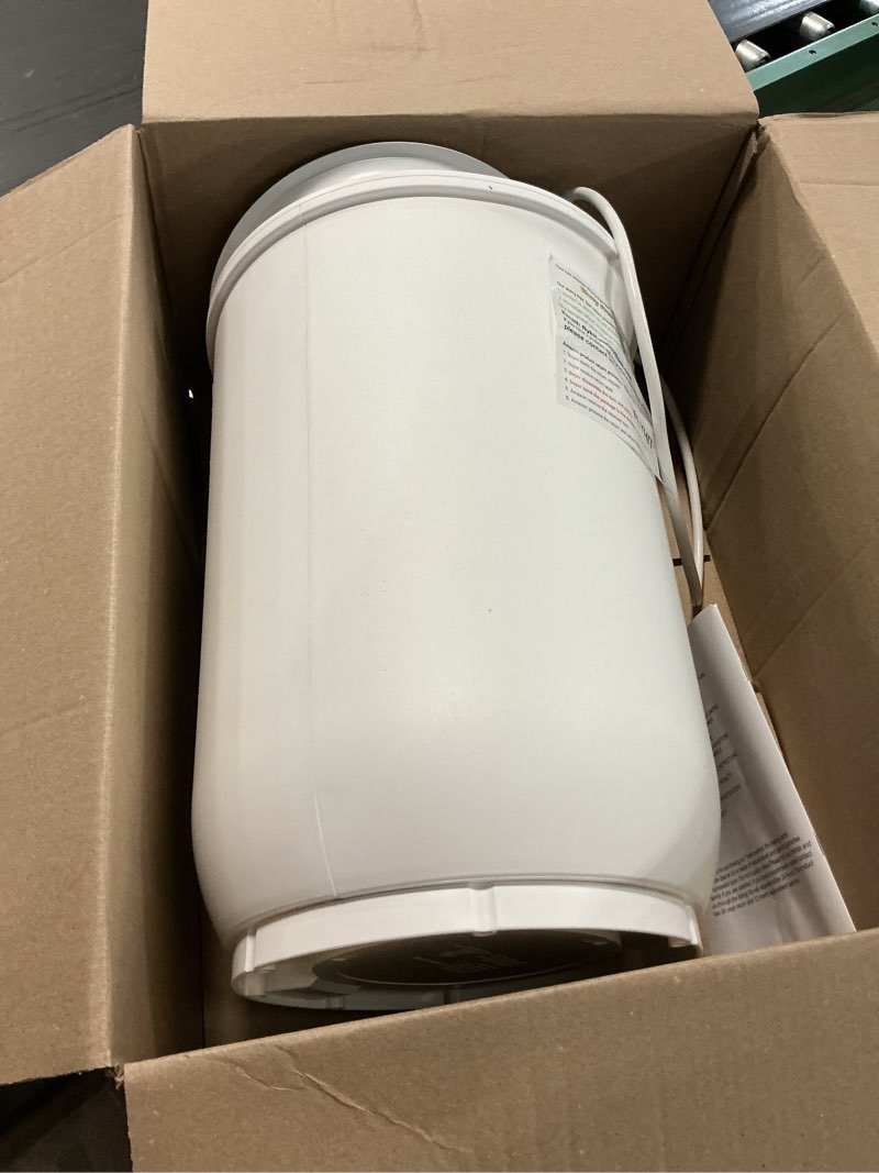 Condition photo showing As Is for large towel warmer for bathroom - heated towel warmers bucket, wood handle, auto shut off, fits up to two 40"x70" oversized towels, bathrobes, blankets, for mother's gifts, white snow_white