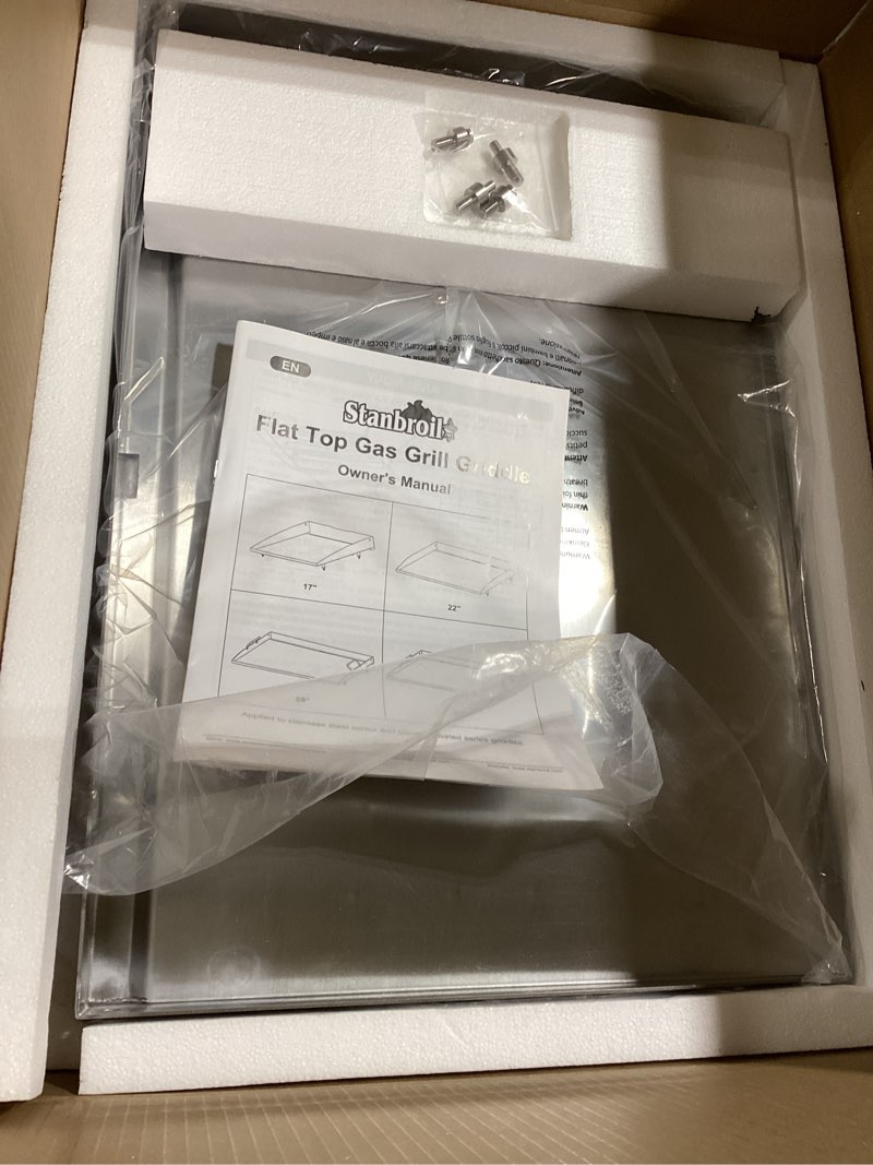 Condition photo showing Good Condition for stanbroil 22 inch stainless steel flat top griddle replacement top for blackstone 22" tabletop griddle station, griddle top replacement with rear grease system