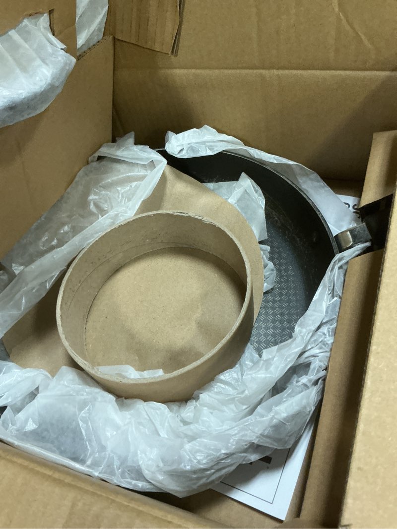 Condition photo showing As Is for T-Fal Ultimate Hard Anodized Nonstick Fry Pan With Lid 12 Inch, Oven Broiler Safe 400F, Lid Safe 350F, Cookware, Pots and Pans, Kitchen Frying Pans, Skillets, Home, Dishwasher Safe, Black Hard Anodized Nonstick 12-Inch Fry Pan With Lid