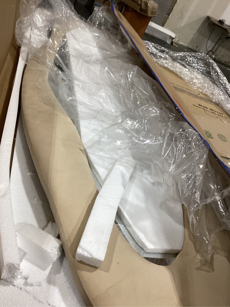 Condition photo showing Good Condition for full length mirror, 71\"x30\" full body mirrors, flannel floor mirrors with stand, irregular wavy mirror hanging or leaning against wall for bedroom living room, brown irregular-brown 71\"l x 30\"w