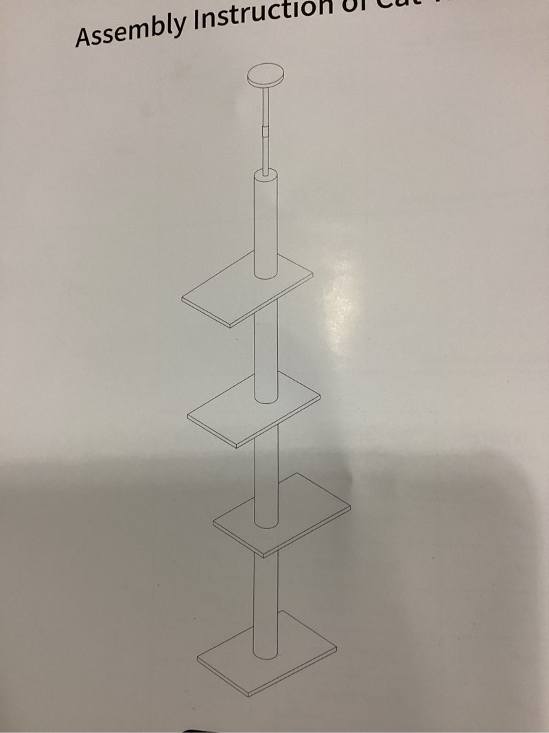 cat craft cat tree floor to ceiling cat tower 98-108\" carpet kitten tree 4-tier scratching post and mat cat pole for indoor cats, gray