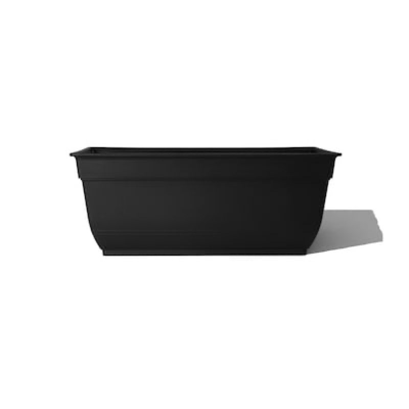 style selections rectangle 23.78-in w x 11.93-in l x 9.53-in h black recycled plastic
