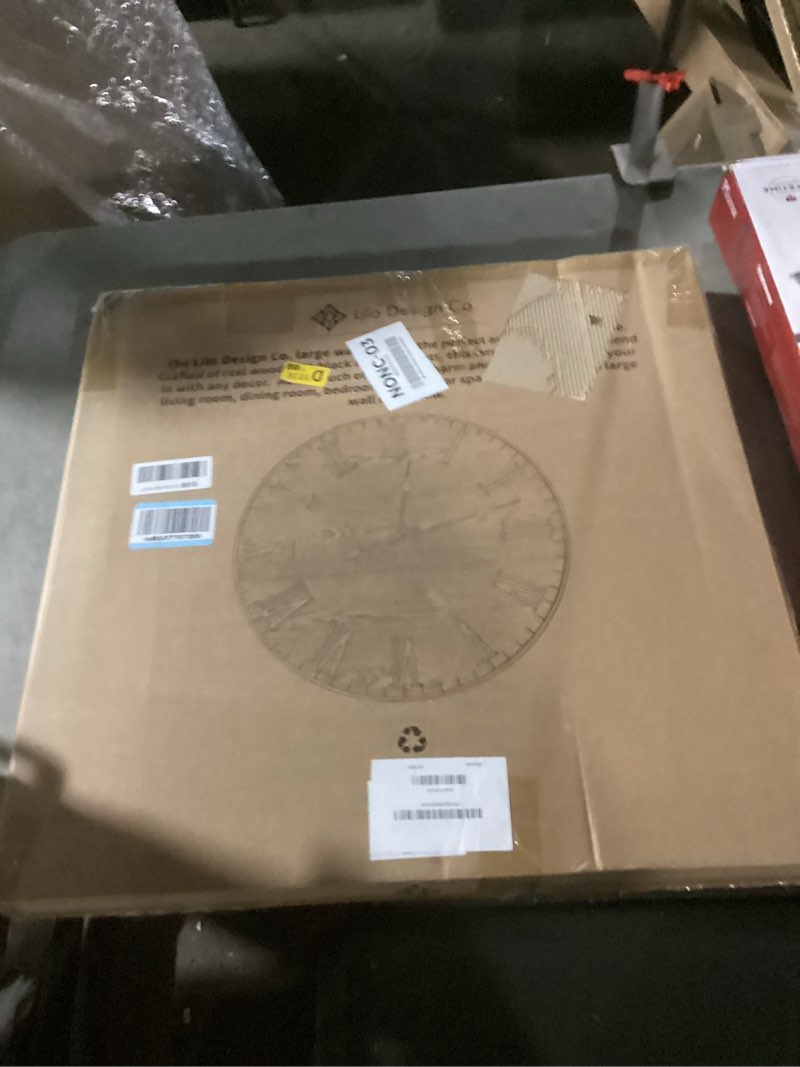 large wall clock 24 inches - decorative wall clock large with real wood & roman numerals - 24 inch c