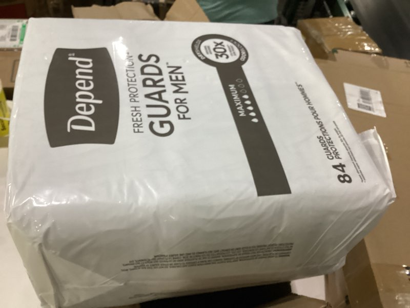 Condition photo showing New/Like New for Depend Guards Incontinence Pads for Men, Maximum Absorbency, 168 Count (2 Packs of 84), Packaging May Vary