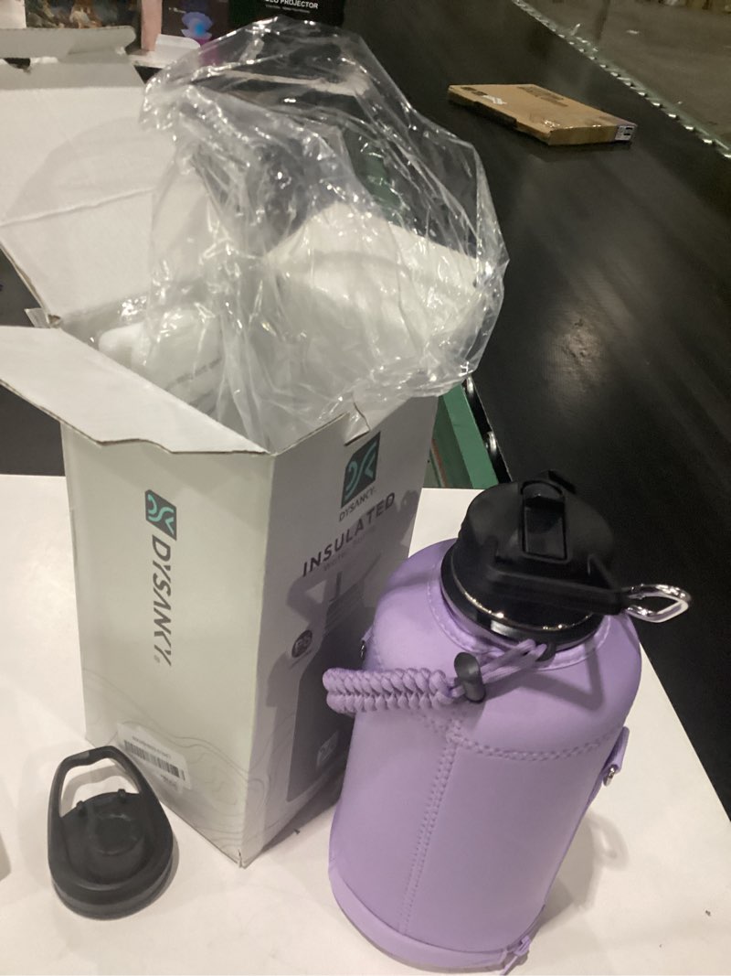 Condition photo showing Good Condition for dysanky insulated water bottle | thickened stainless steel vacuum metal | portable sports half gallon large water jug for gym and hiking with straw, carrier bag, handle strap | bpa-free 64 oz purple 64 ounces