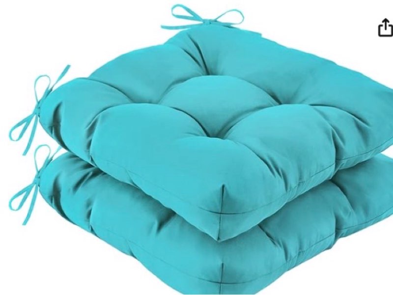 iaseahk outdoor chair cushions set of 2, 19" x 19" x 5", waterproof outdoor seat cushions for patio 