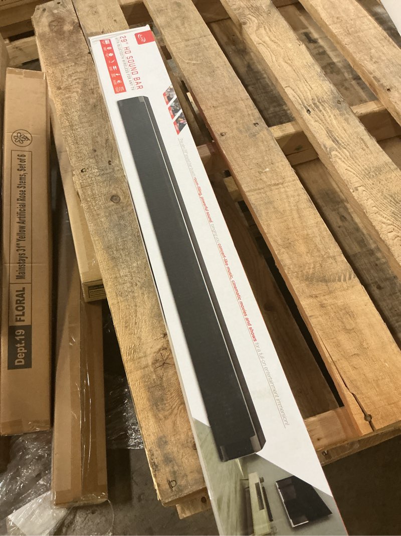 Condition photo showing New/Like New for ilive electronics 29 inch sound bar with bluetooth, includes remote and mounting hardware, black (itb037bo)