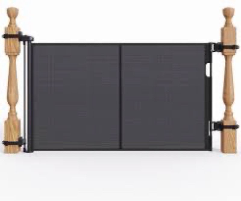 Upgraded Retractable Baby Gates for Stairs & Banister, Mesh Dog Gate Indoor, Extends to 55" Wide 33"