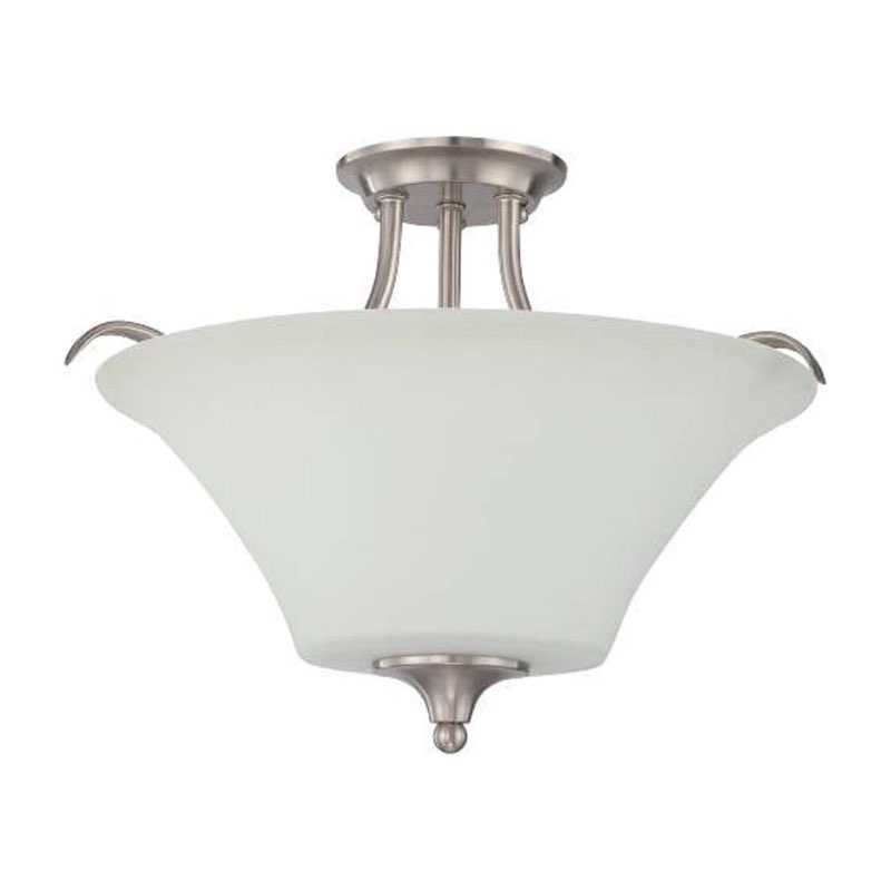 LUMINANCE F18046-64 Semi Flush Mount Darby 3 Lights Bright Satin Nickel