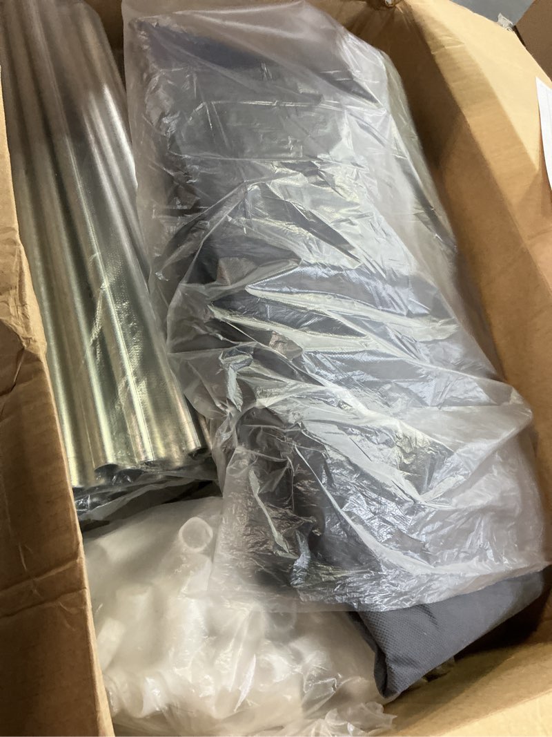 Condition photo showing As Is for Portable Wardrobe Closet Durable and Easy to Assemble Heavy Duty Clothes Rack with Non-Woven Cover Fabric Best for Bedroom and Easy Storage and Organization (Grey-A)