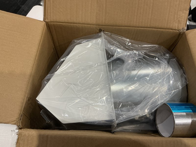 Condition photo showing Good Condition for 8 inch hooded wall vent with screen and damper,outdoor wall exhaust vent cover wall cap for exterior kitchen range hood ventilation dryer hvac duct air exhaust, galvanized steel, white 8 inch white