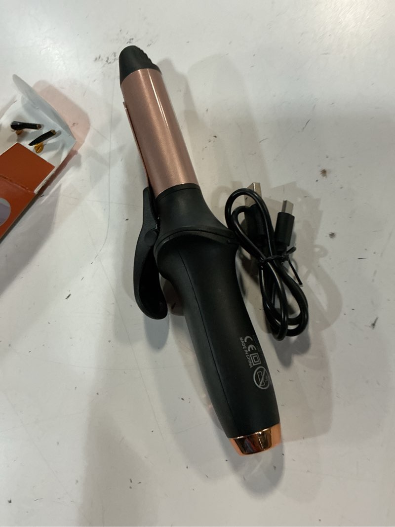 Condition photo showing Good Condition for cordless curling iron hair curler: mini usb rechargeable 4000 mah 3 temp setting travel portable 200 million negative ion for long short hair 0.98 inch black