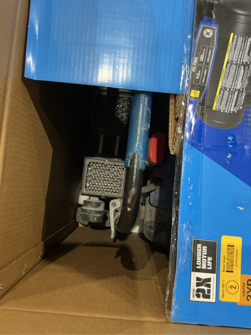 kobalt quiet tech 4.3-gallon portable electric 150 psi twin stack air compressor