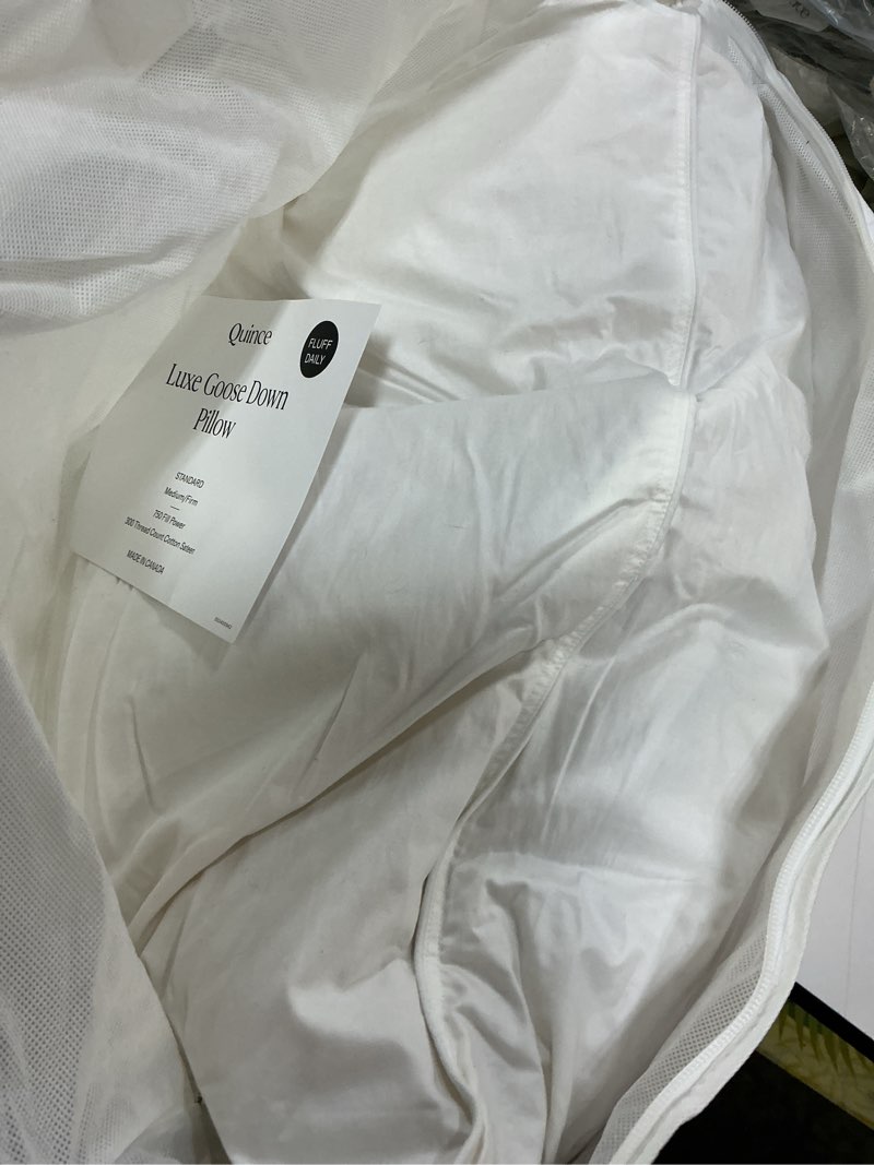 Condition photo showing As Is for luxe goose down pillow medium 