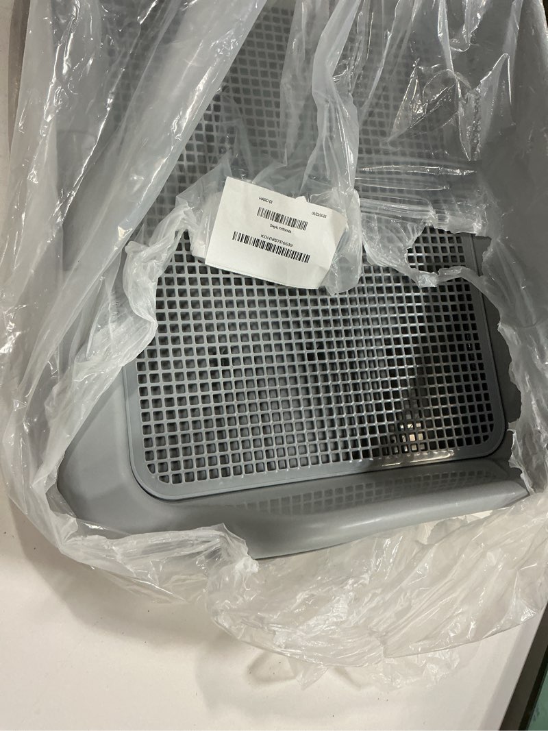 Condition photo showing Good Condition for [dogcharge] indoor dog potty tray – with protection wall every side for no leak, spill, accident - keep paws dry and floors clean (tray only, grey) tray only grey