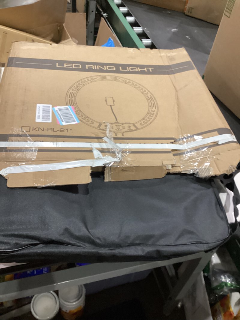 Condition photo showing New/Like New for Hagibis 21 inch Ring Light with Stand Outer 55W 5600k Dimmable LED Light, Tripod Stand,and Phone Holder?Remote Controller,Carrying Bag ?CRI 97+ 2540lux, for Streaming Home Office Zoom Call Lighting