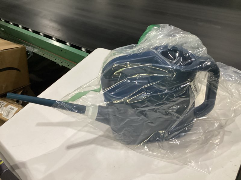 Condition photo showing New/Like New for 2 gallon watering can for outdoor plants, plant watering can with removable long spout and stainless steel sprinkler head, large water can for garden flowers vegetables dark blue 2 gallon