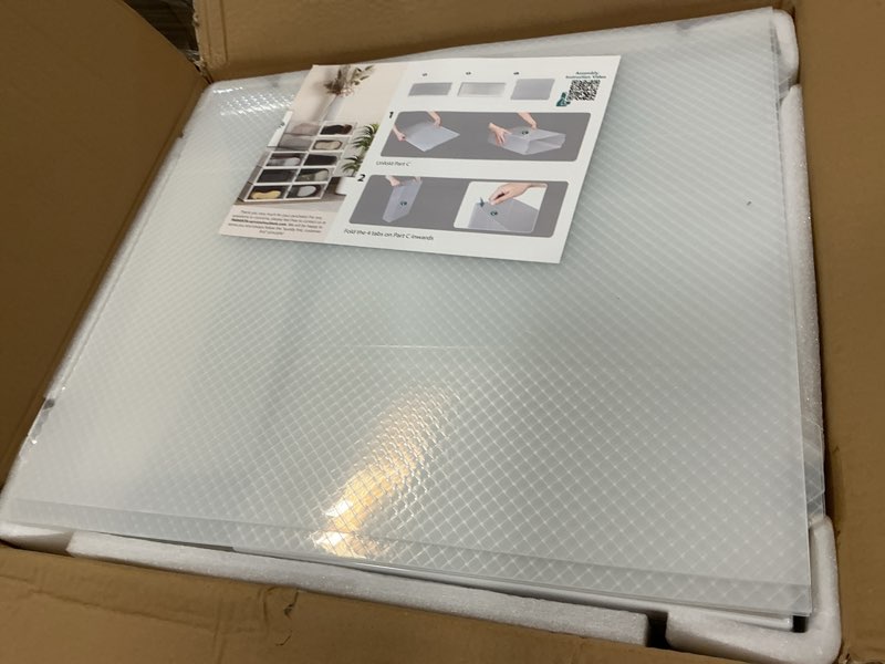 Condition photo showing New/Like New for PARANTA 12-Piece Boot and Shoe Storage Box, Stackable Clear Plastic Shoe Box, Space-Saving Shoe Organizer for Boots, Sneakers, and High Heels, Clear Clear 12pcs