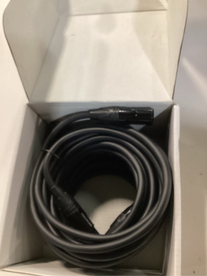 Condition photo showing New/Like New for cable matters 2-pack premium xlr to xlr cable, microphone cable, m-f, 20ft | mic cable, male to female, 21 awg oxygen-free copper (ofc), black