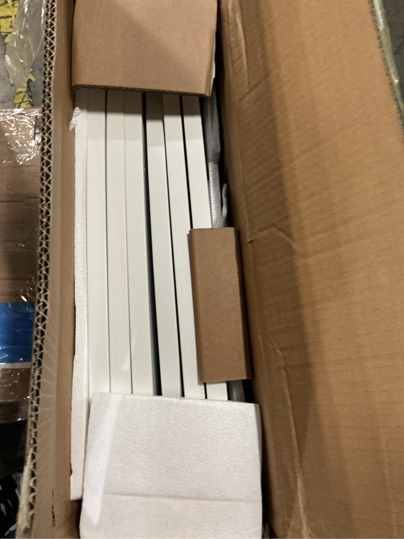 Condition photo showing New/Like New for pawland 6 panels dog gate indoor with walk through door, foldable freestanding pet gate for doorways, stairs, the houes, pet puppy safety fence, 120 in extra wide, support feet included, white white ?6 panels with door?80"w x 24"h