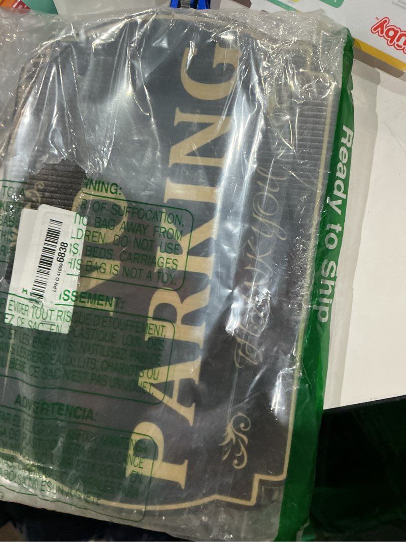 Condition photo showing Good Condition for 4 pcs no parking signs with metal poles 12 x 8 inch waterproof and climate resistant, no parking yard sign suitable for gardens, grasslands, parking lots, etc. black gold
