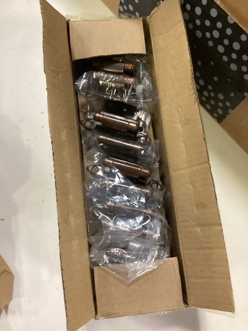 Condition photo showing New/Like New for 50 pack 25 pairs 3/8" inset cabinet door hinges oil rubbed bronze offset self closing kitchen cabinet hinges bronze cabinet door hinges semi - cupboard variable flush cabinet hinge 50 pack 3/8" inset oil rubbed bronze