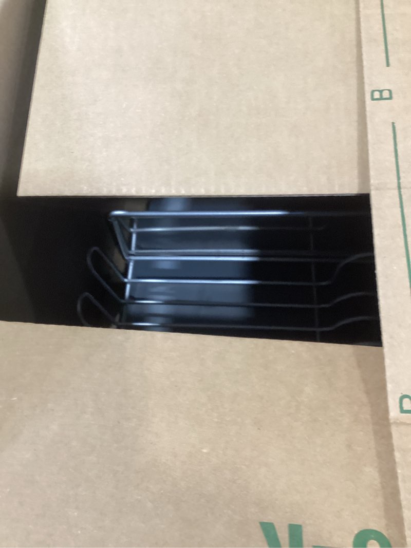 Condition photo showing As Is for kitchenaid large capacity full size rust resistant dish rack with angled drain board and removable flatware caddy, light grey gray full size