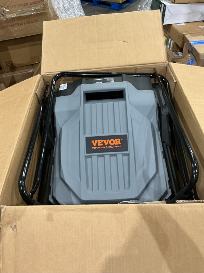 Condition photo showing As Is for vevor walk-behind hand push floor sweeper, 25.6" sweeping width floor sweeper manual non-electric, 5-gallon waste container, angle & height adjustable folding handle for walkway, yard, garage, patio